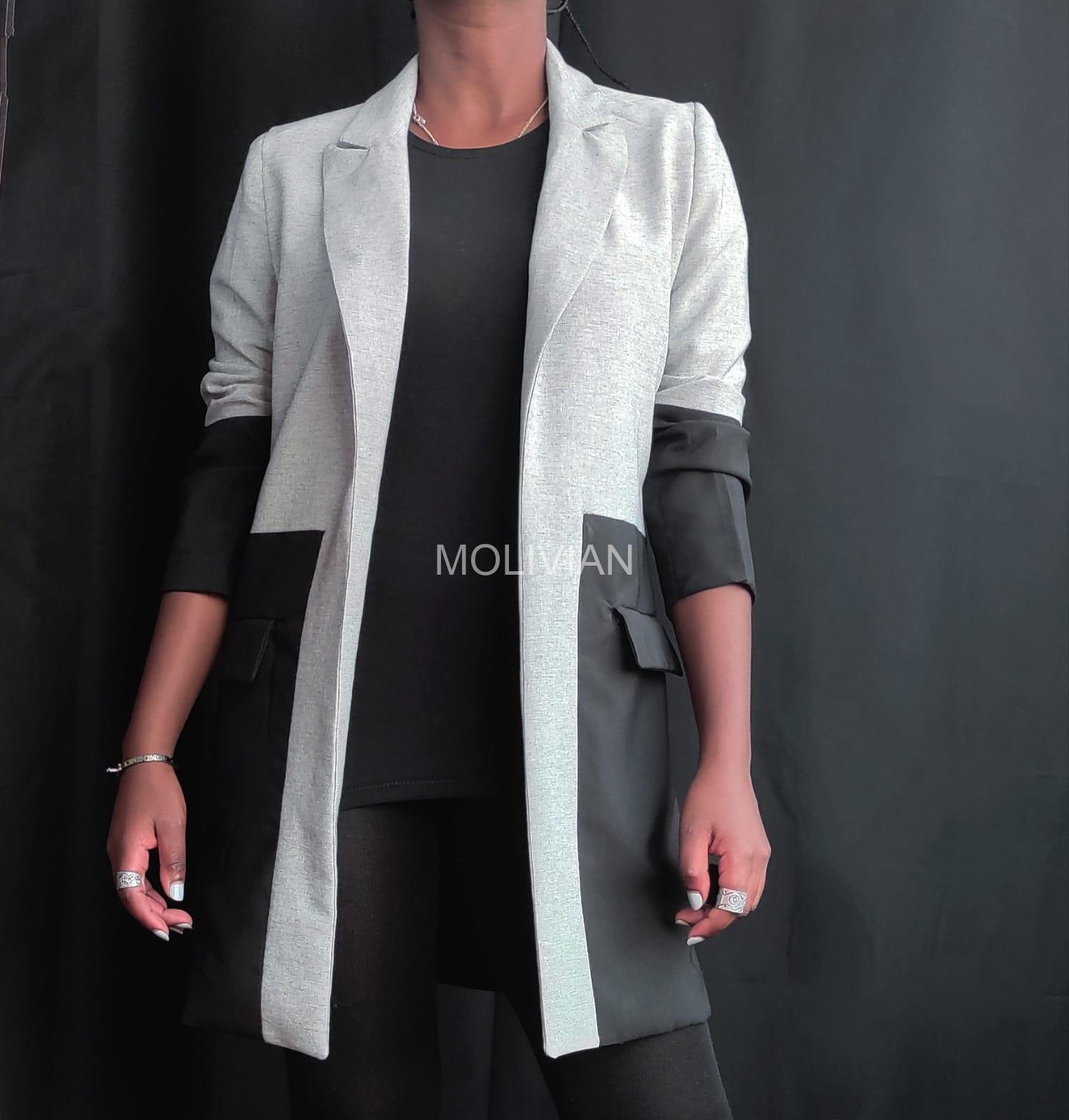 Grey and black blazer