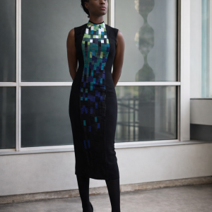 Black/Green patchwork dress