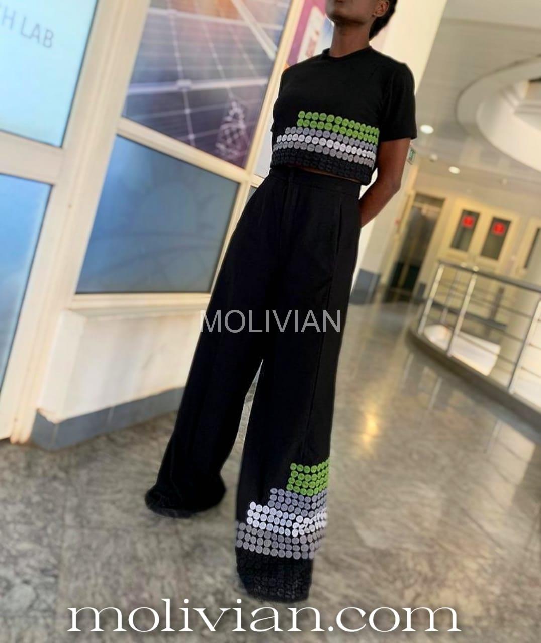 Molivian Wear Black trouser & top outfit