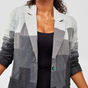 Grey patchwork blazer