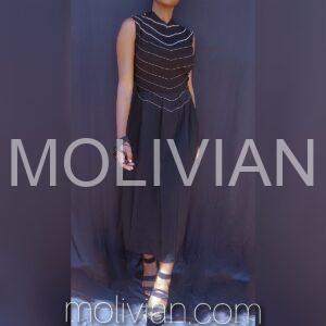 Mid-length black dress