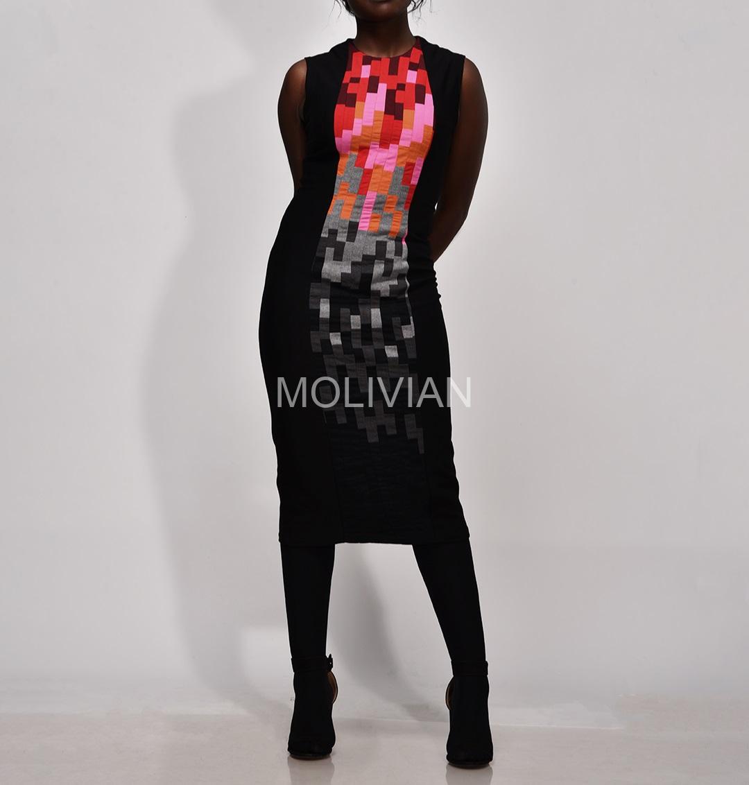 Black patchwork dress - Image 3